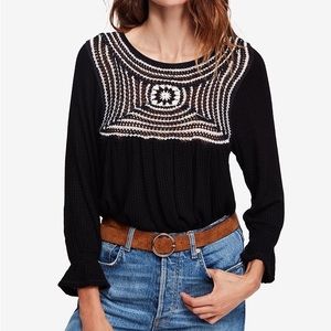 Free People soul mate crochet thermal top